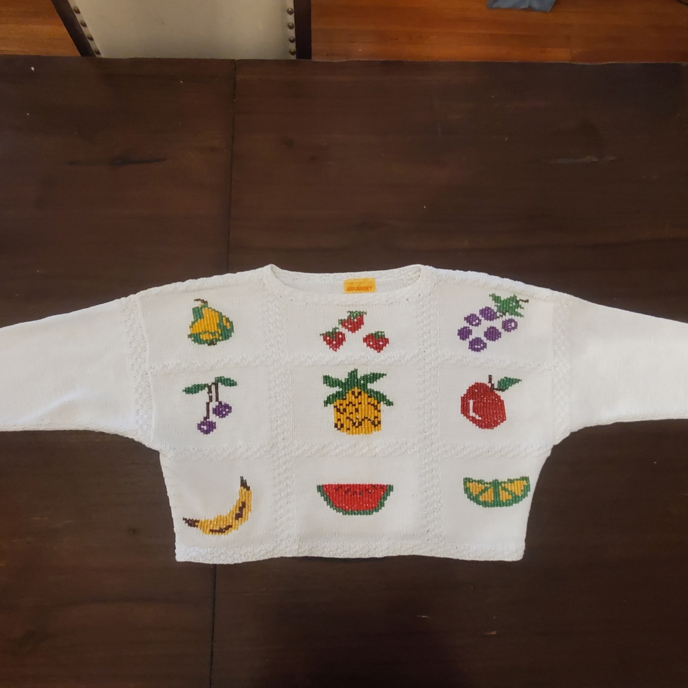 Vintage 90s Handmade Knit Crop Sweater